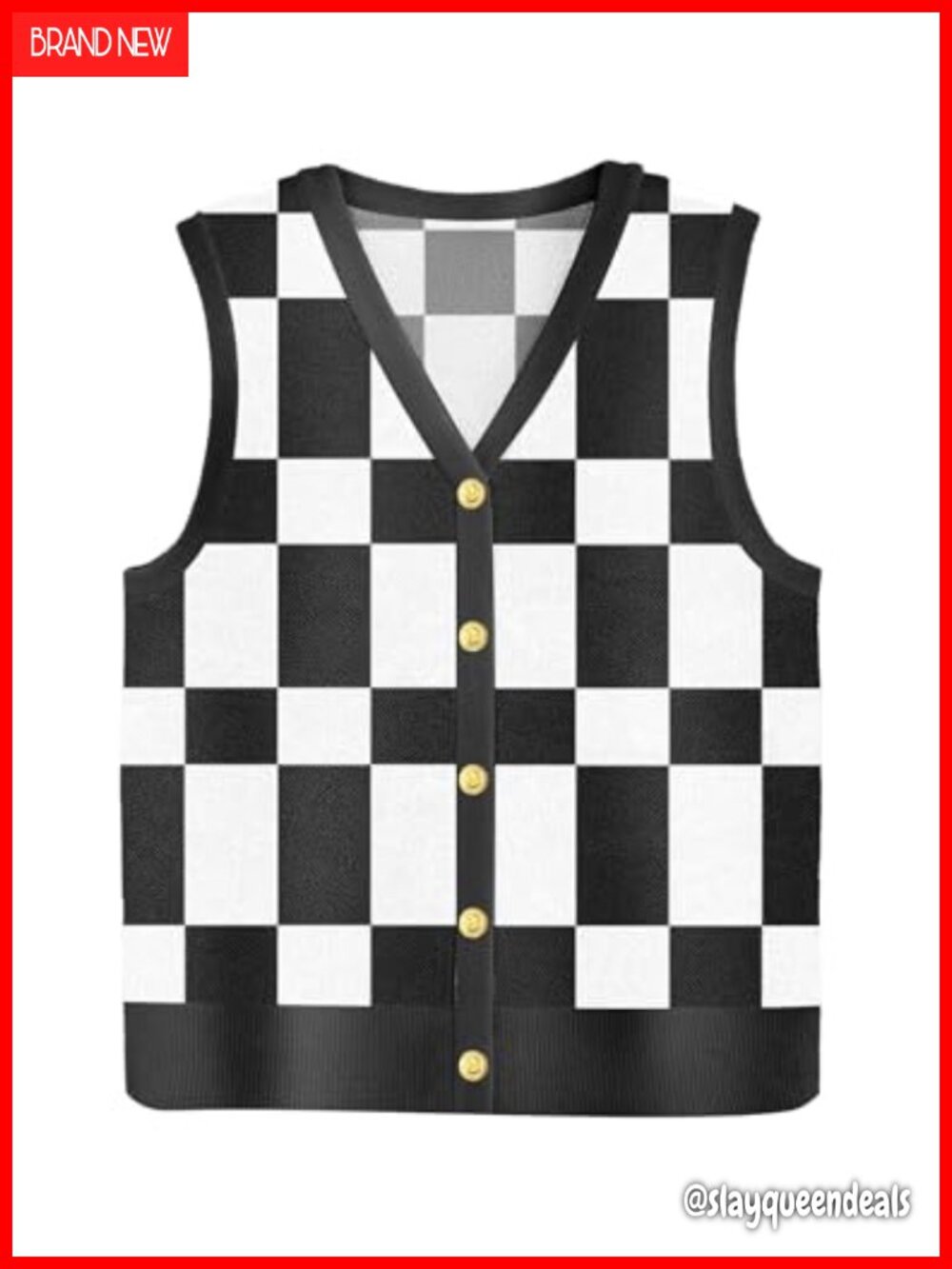 Sleeveless Button Down Sweater Vest V-Neck Knit Cardigan Top